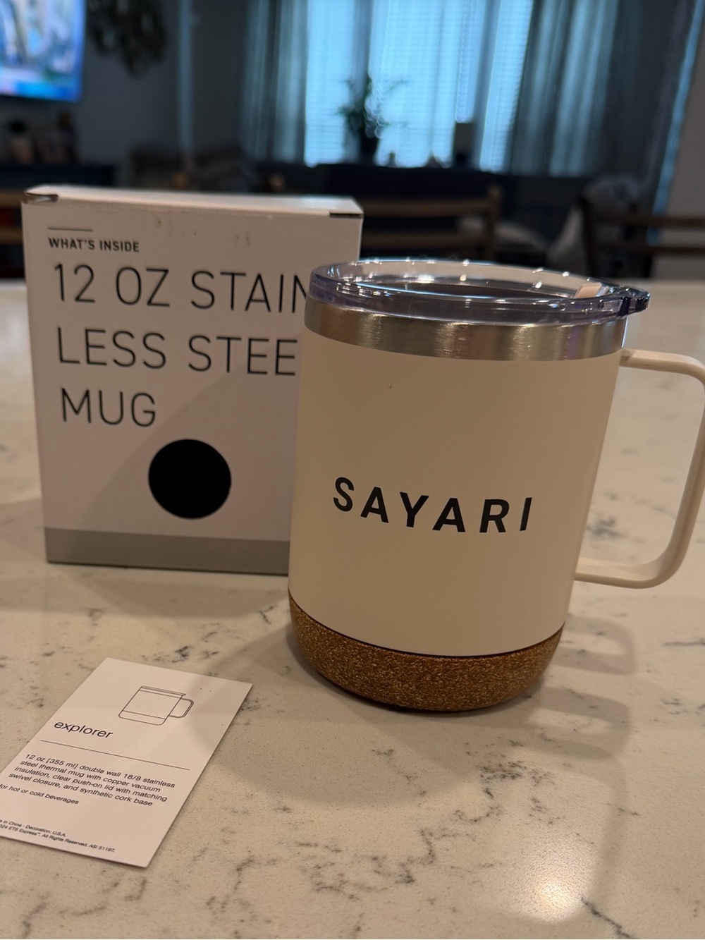 NWOT - Travel Coffee Mug with Lid and Handle 12oz Stainless Steel